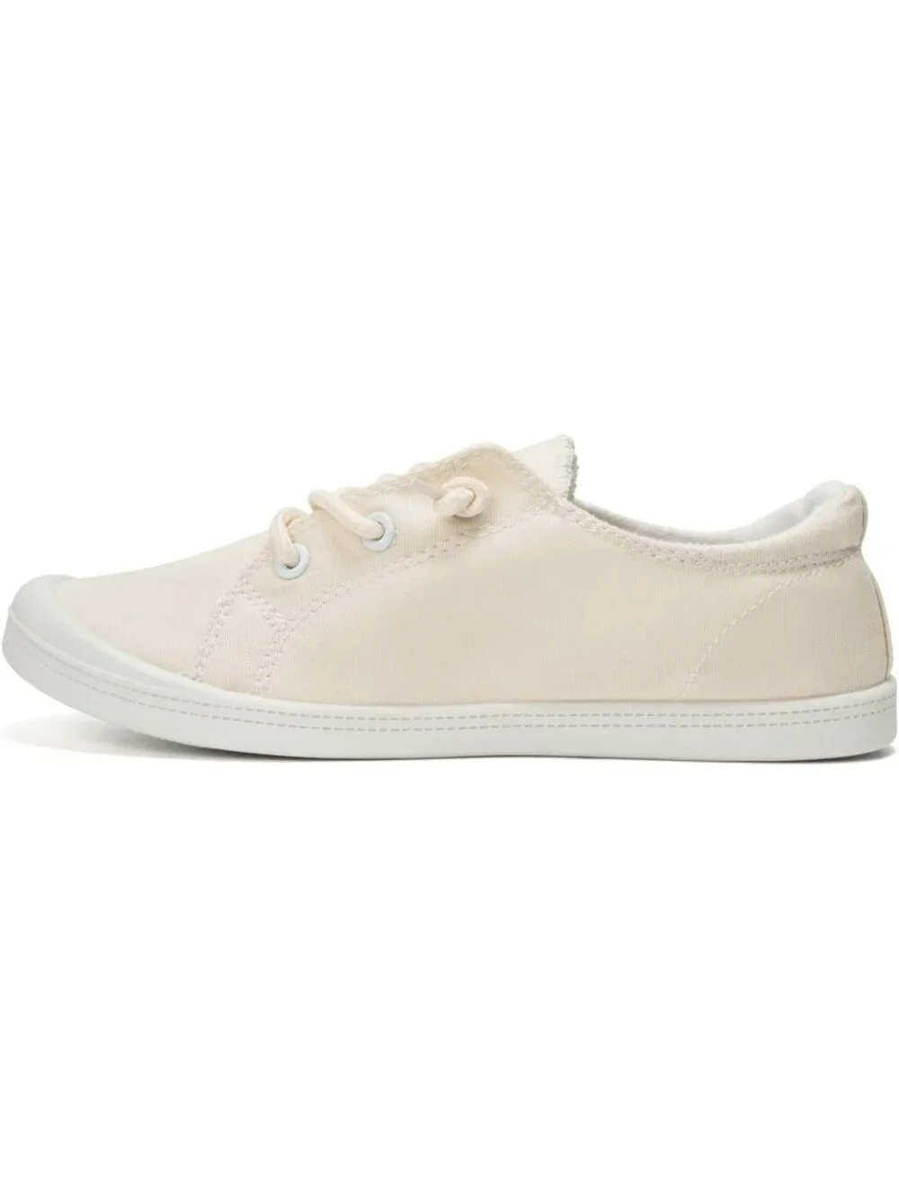Women's Beige Comfortable Lace-Up Flat Breathable Walking Casual Sneakers